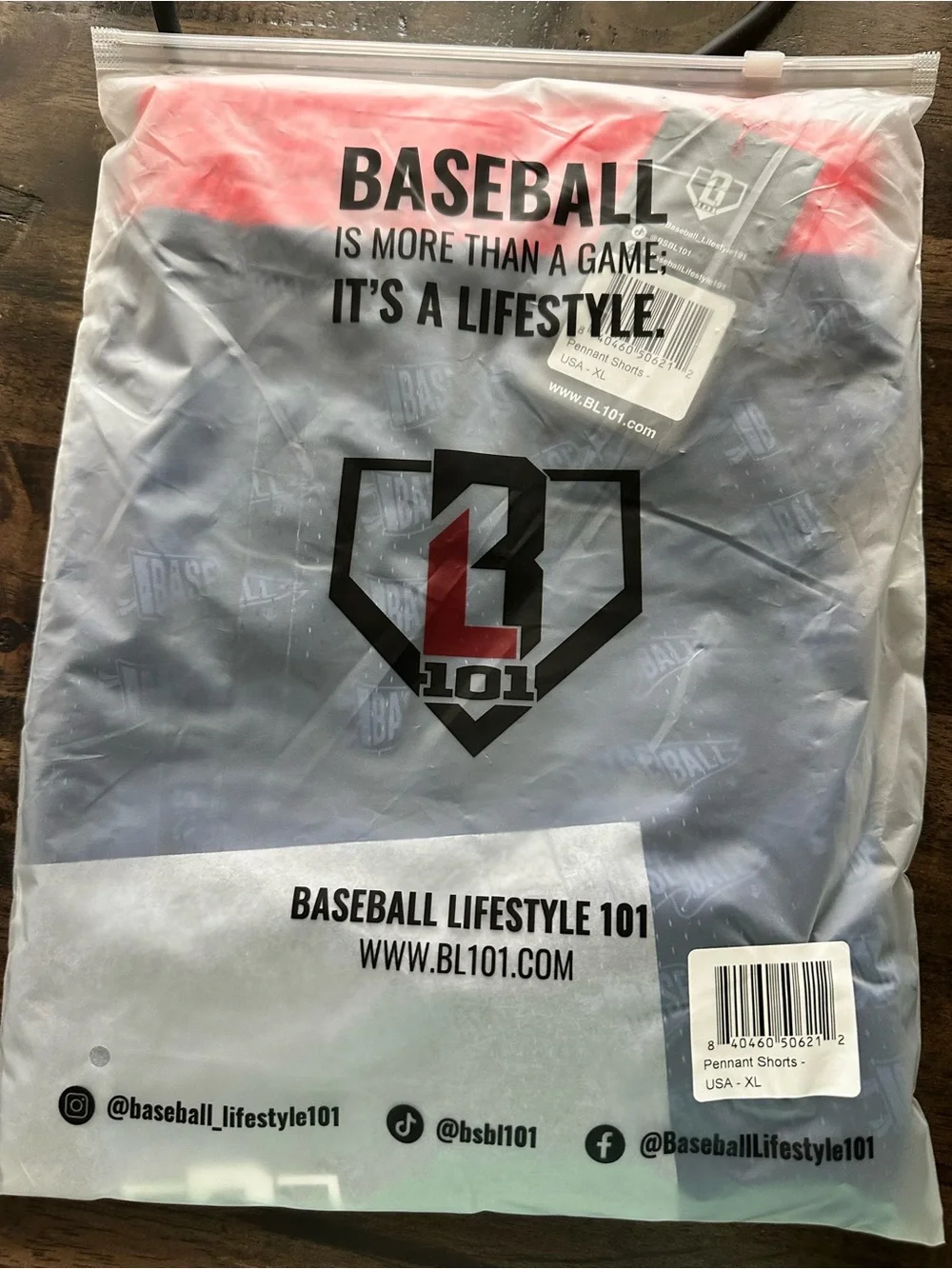 NWT Lifestyle Baseball 101 Blue Red Mesh Pennant Shorts Graphic Print - XL